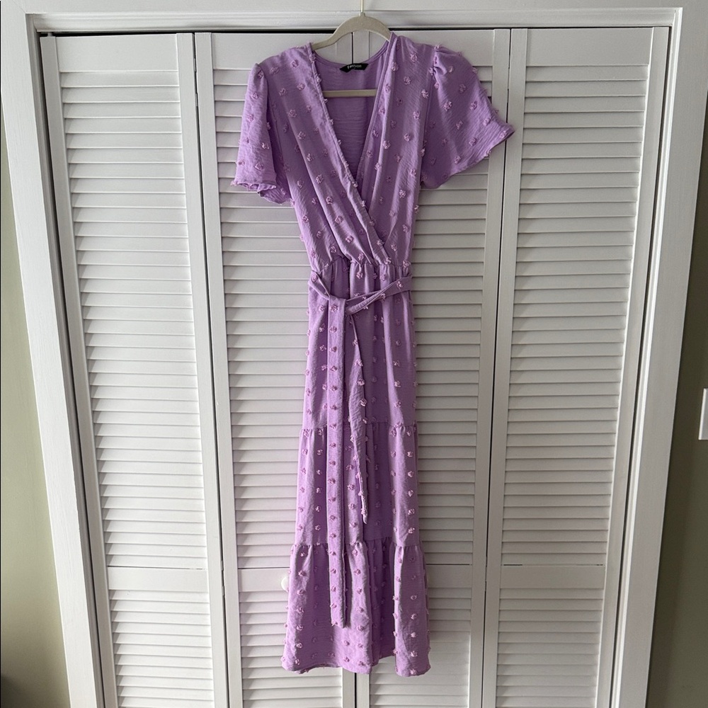 Elegant Lavender Wrap Dress